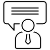 Piktogramm Person mit Sprechblase